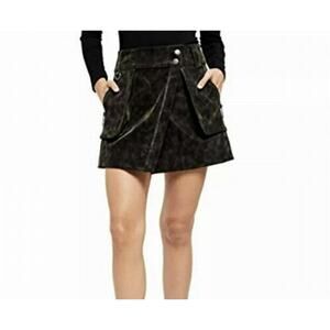 FREE PEOPLE BLACK FAUX SUEDE MOTO BIKER SKIRT SIZE 10